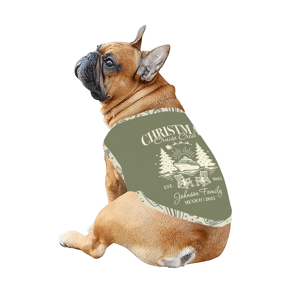 Custom Crew Christmas Cruise Ship Pajamas Matching Owner and Dog