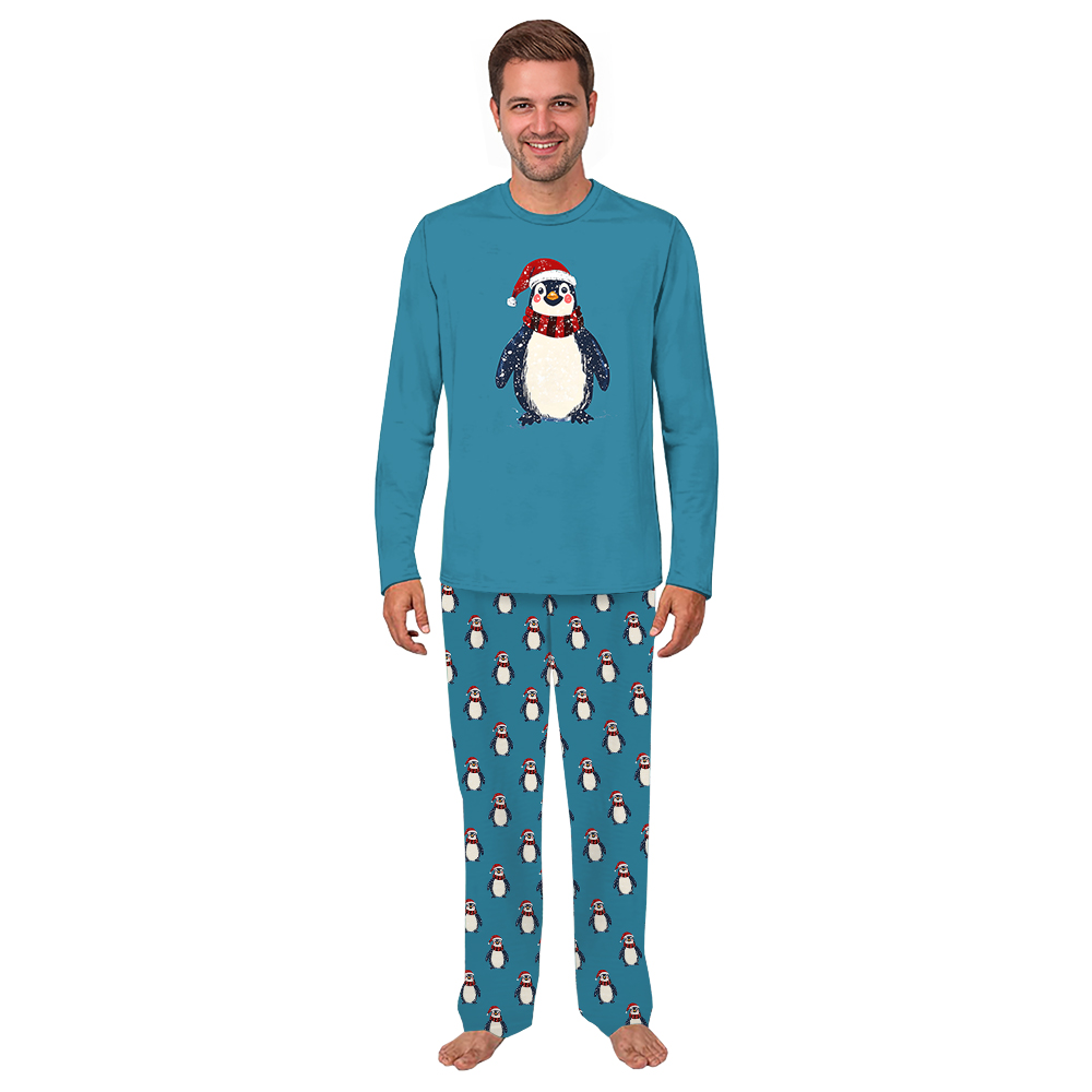 Funny Christmas Penguin Pajamas Matching Dog and Owner