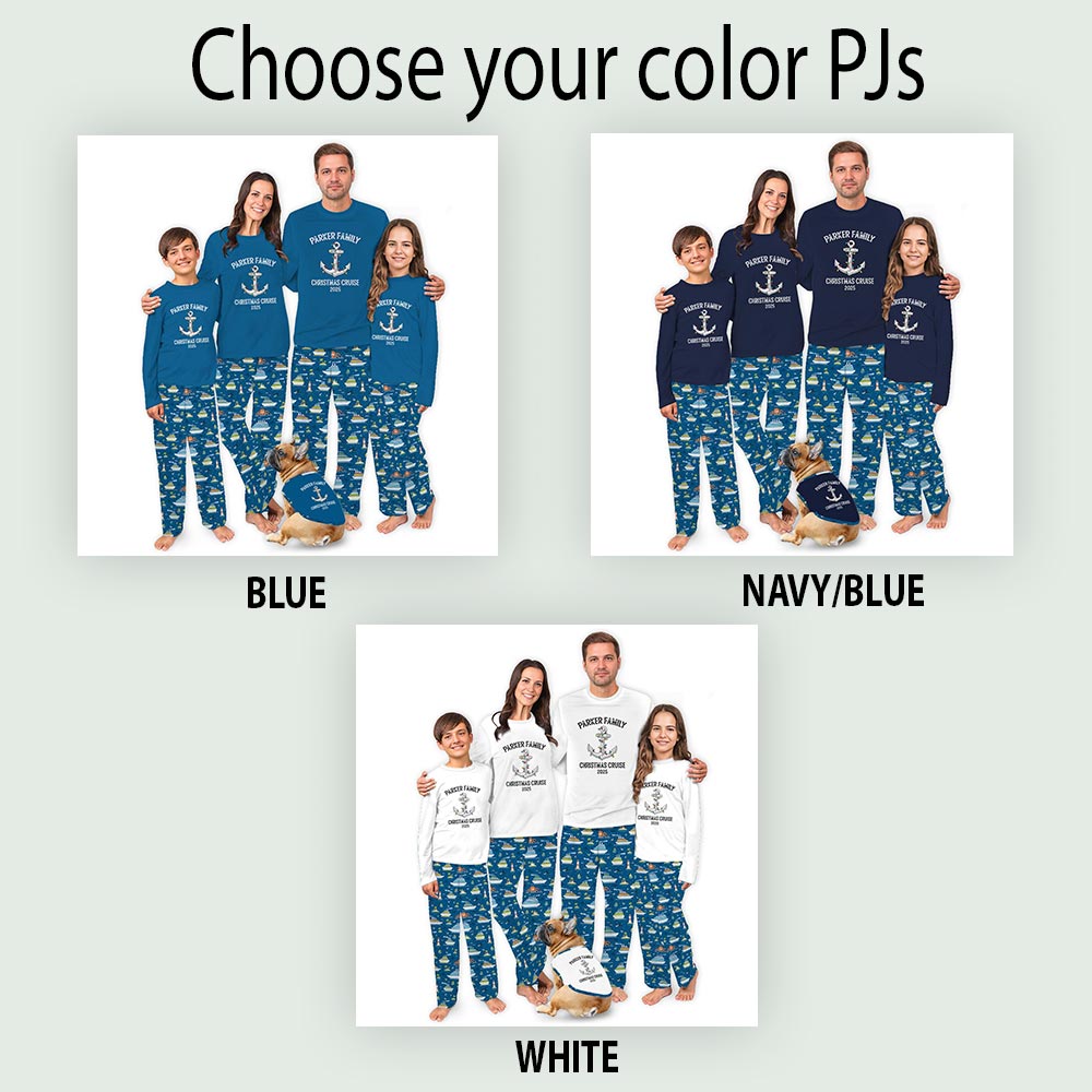 Christmas Cruise with Name and Number Custom Holiday Pajamas