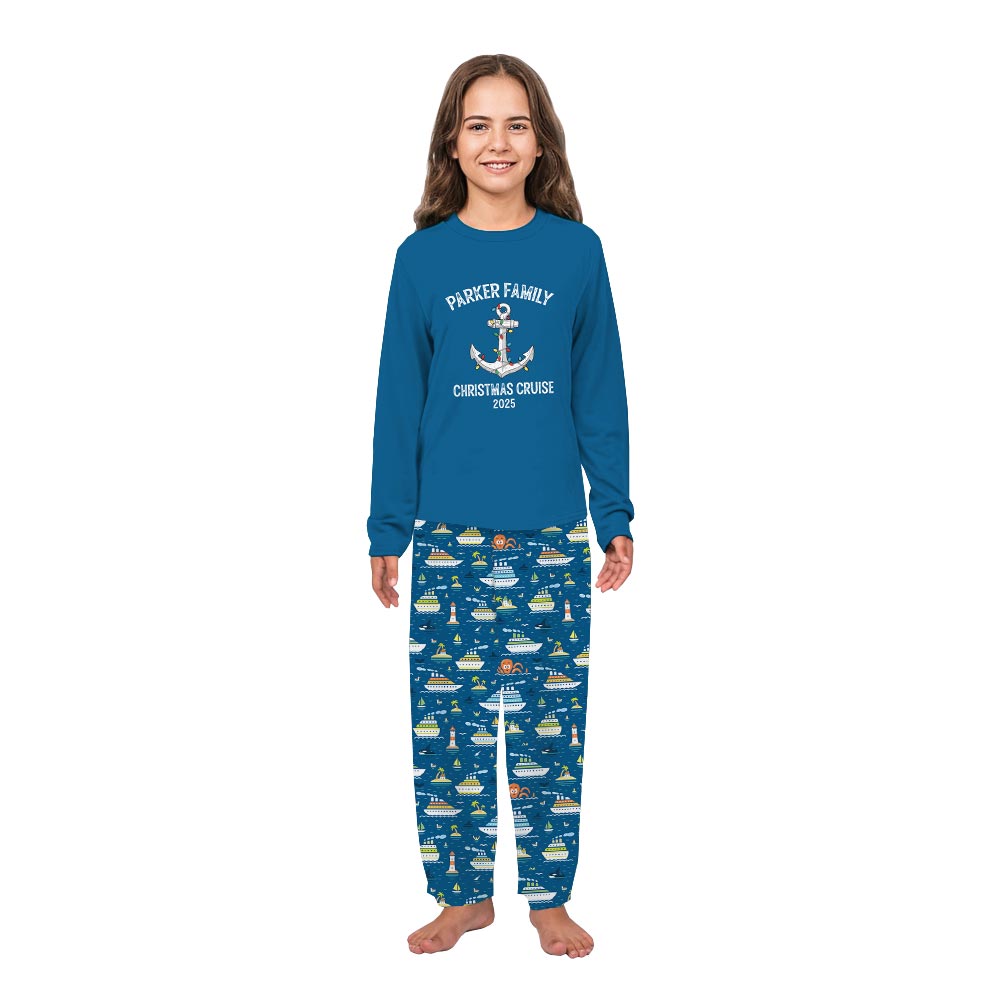 Christmas Cruise with Name and Number Custom Holiday Pajamas