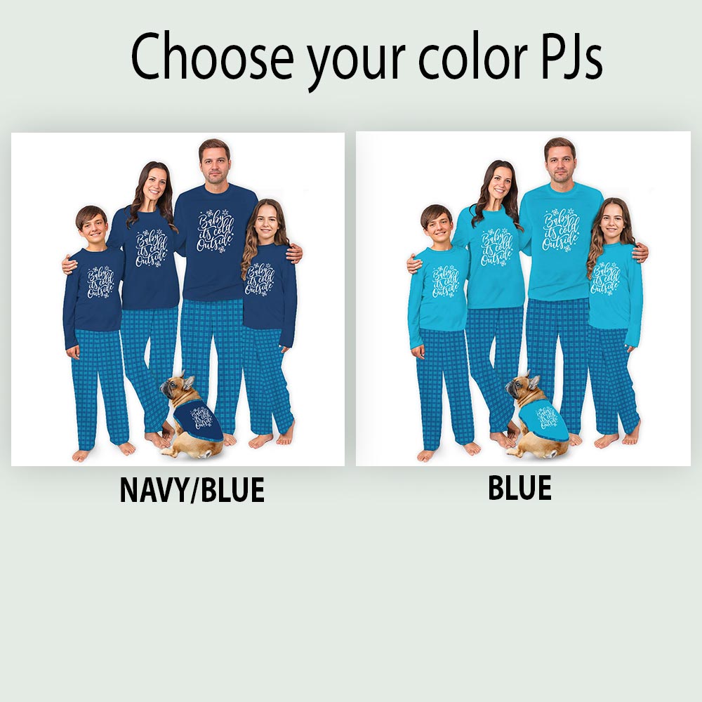 Blue Snowflake and Festive Quote Christmas Holiday Family Pajamas Blue Snowflake and Festive Quote Christmas Holiday Family Pajamas