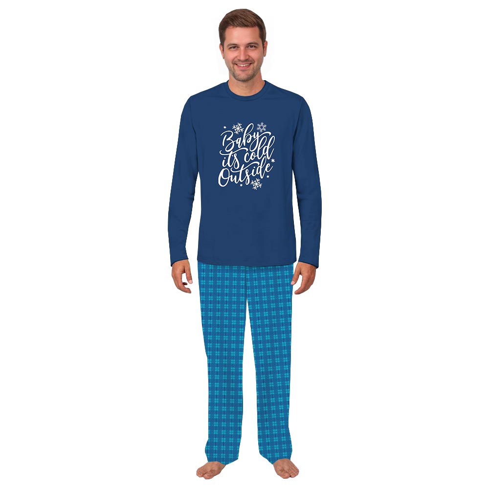 Blue Snowflake and Festive Quote Christmas Holiday Family Pajamas Blue Snowflake and Festive Quote Christmas Holiday Family Pajamas
