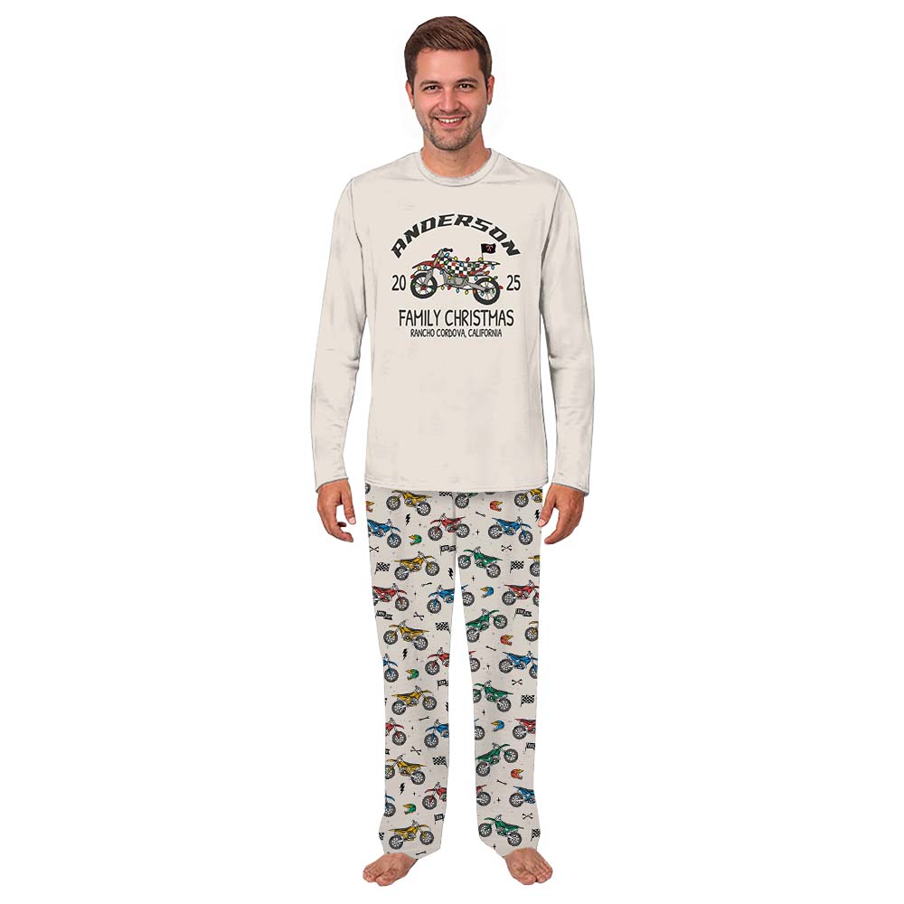 Customizable Motocross Matching Family Christmas Pajamas All Size