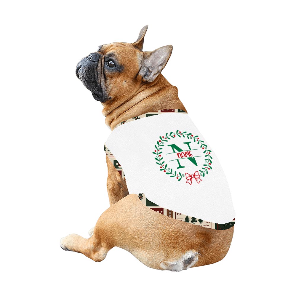 Christmas Wreath Family Pajamas With Dog with Name Custom