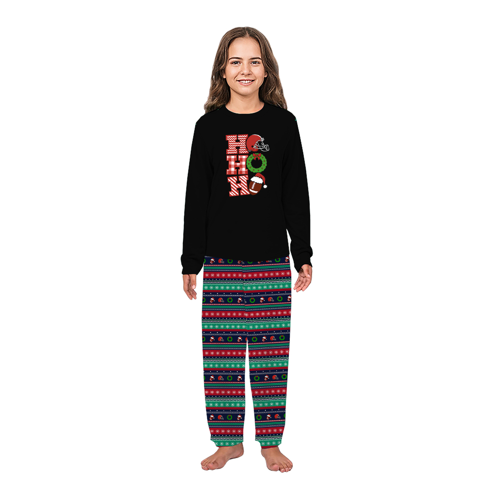 Funny Football Ho Ho Ho Matching Christmas Pjs With Dog