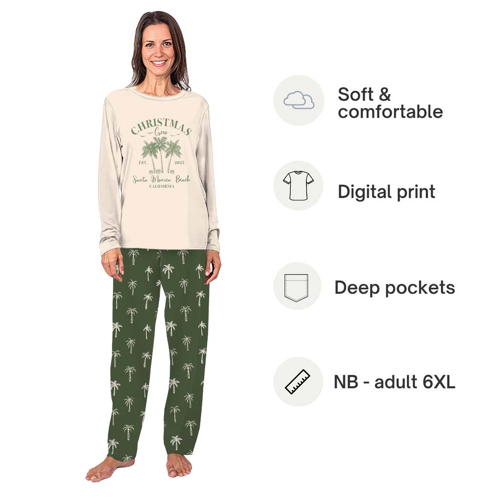 Customizable Tropical Family Christmas Pajamas With Plus Size Customizable Tropical Family Christmas Pajamas With Plus Size