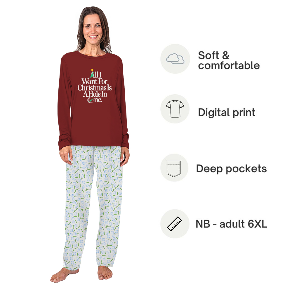 Hole In One Funny Golf Christmas Pajamas Matching Family and Dog Hole In One Funny Golf Christmas Pajamas Matching Family and Dog