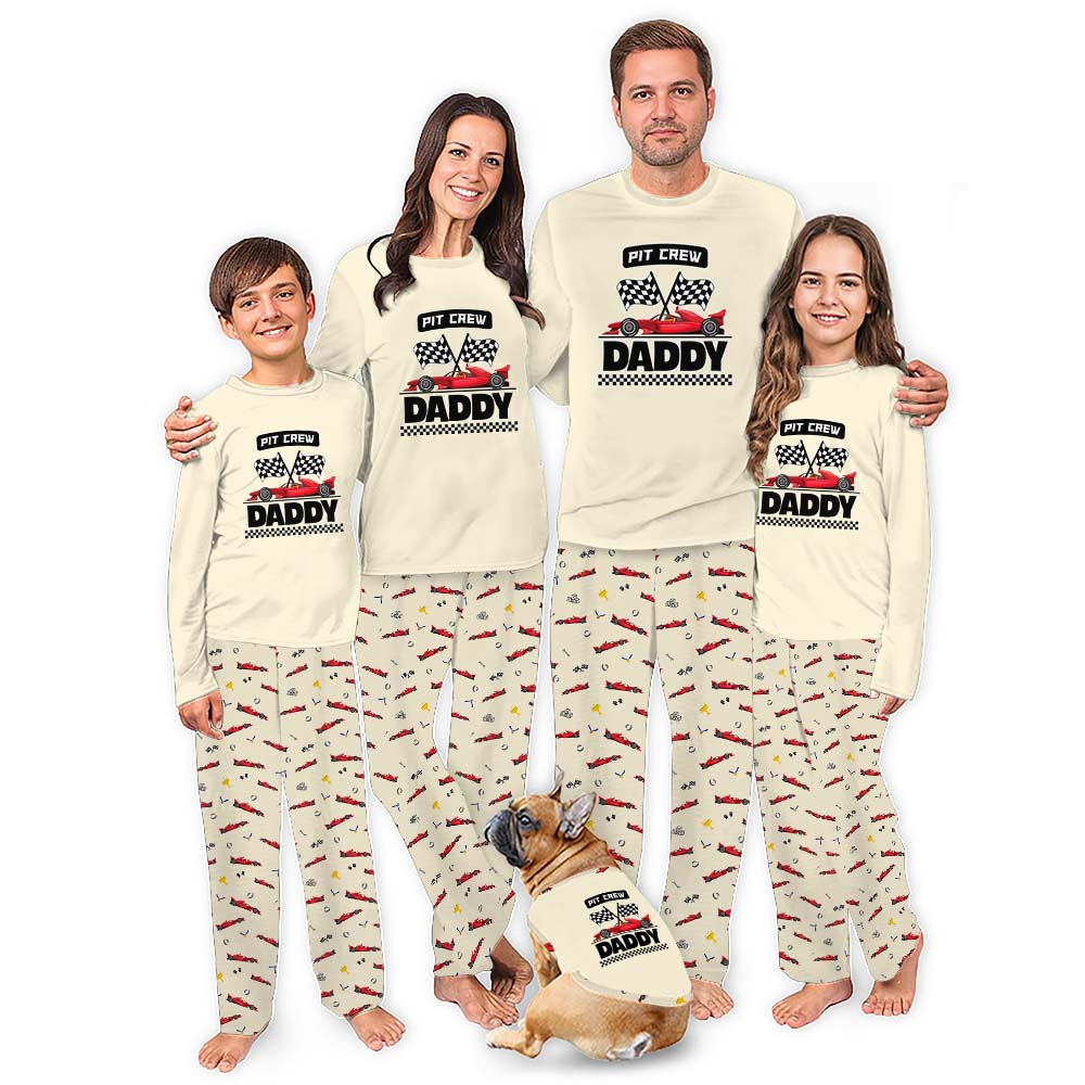 Customizable Car Racing Christmas Holiday Family Pajamas