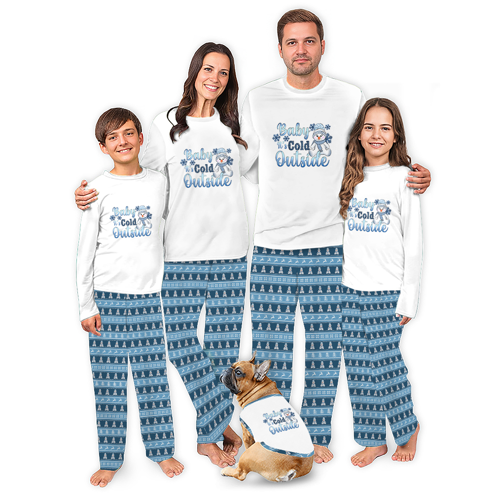 Adorable Snowman It Cold Outside Matching Family Xmas Pjs