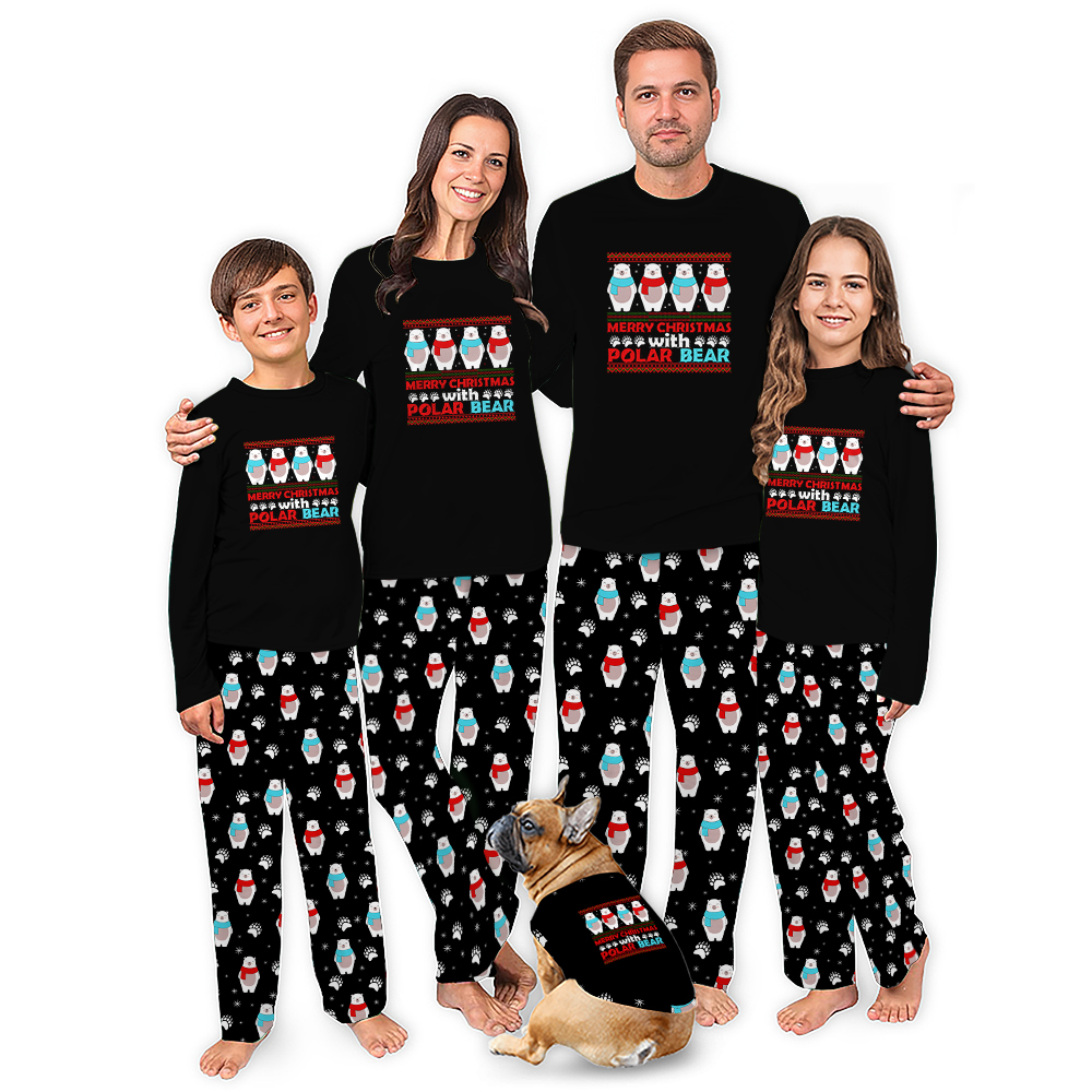 Polar Bear Merry Christmas Pajamas Matching Family Sleepwear Polar Bear Merry Christmas Pajamas Matching Family Sleepwear