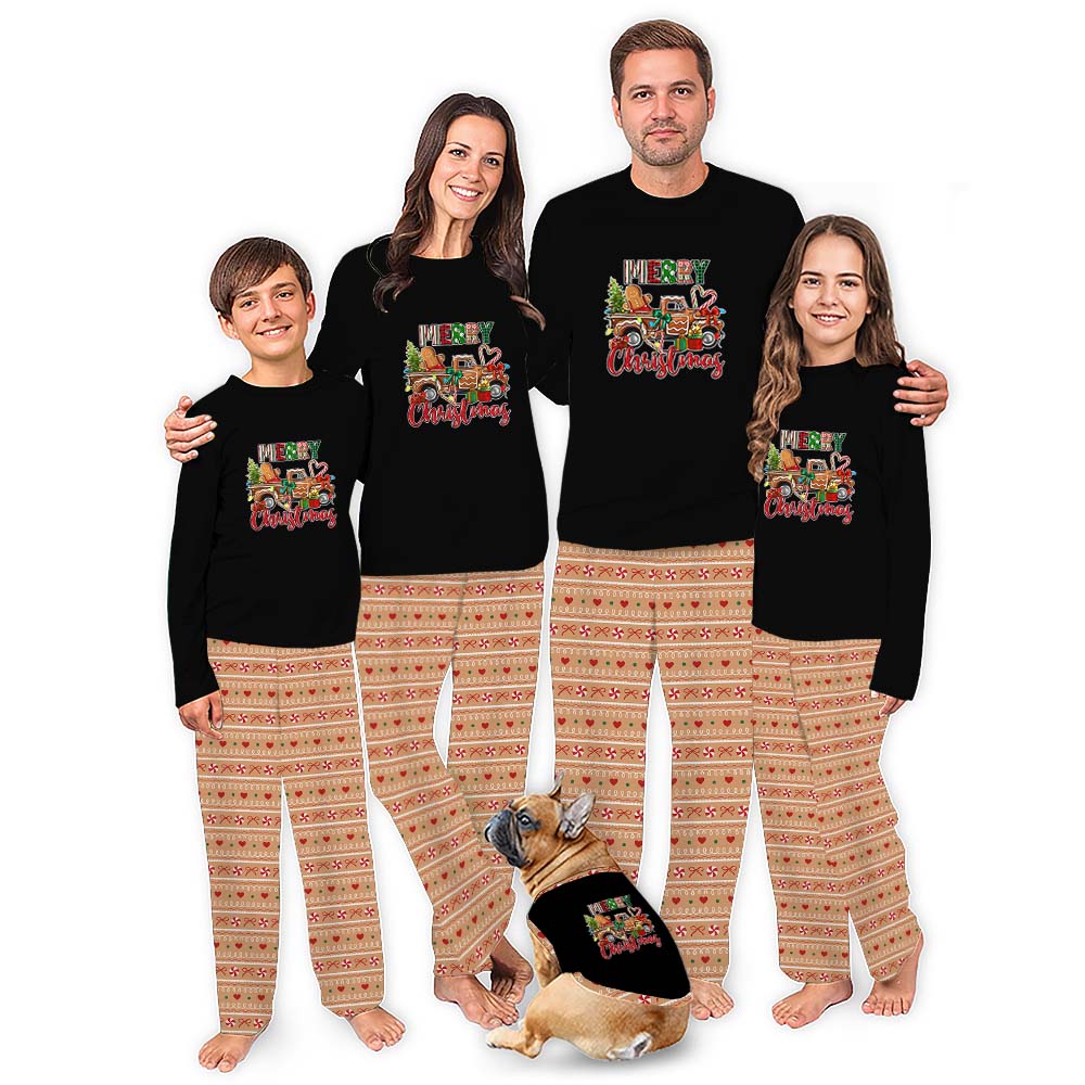 Plus Size Gingerbread Matching Family Pajamas Saying Merry Christmas Plus Size Gingerbread Matching Family Pajamas Saying Merry Christmas
