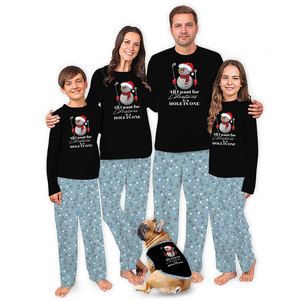 Golfball Snowman Funny Matching Family Christmas Pajamas