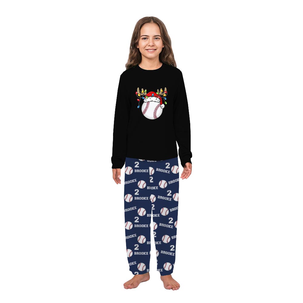 Cute Christmas Baseball Reindeer Plus Size Family Pajamas Cute Christmas Baseball Reindeer Plus Size Family Pajamas