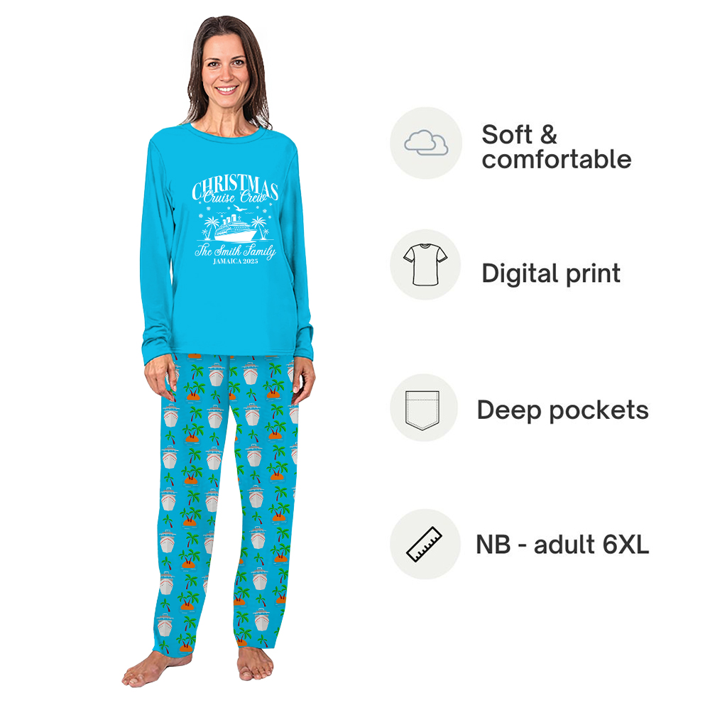 Custom Christmas Crew Cruise Pajamas With Name Live Preview Custom Christmas Crew Cruise Pajamas With Name Live Preview