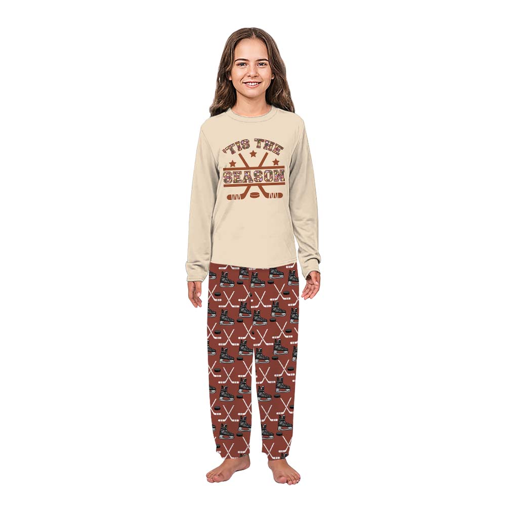 Cute Matching Hockey Christmas Pajamas Saying Tis The Season