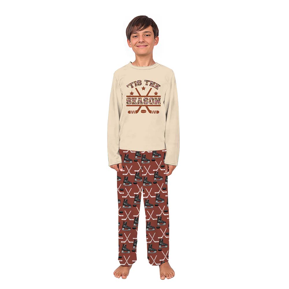 Cute Matching Hockey Christmas Pajamas Saying Tis The Season