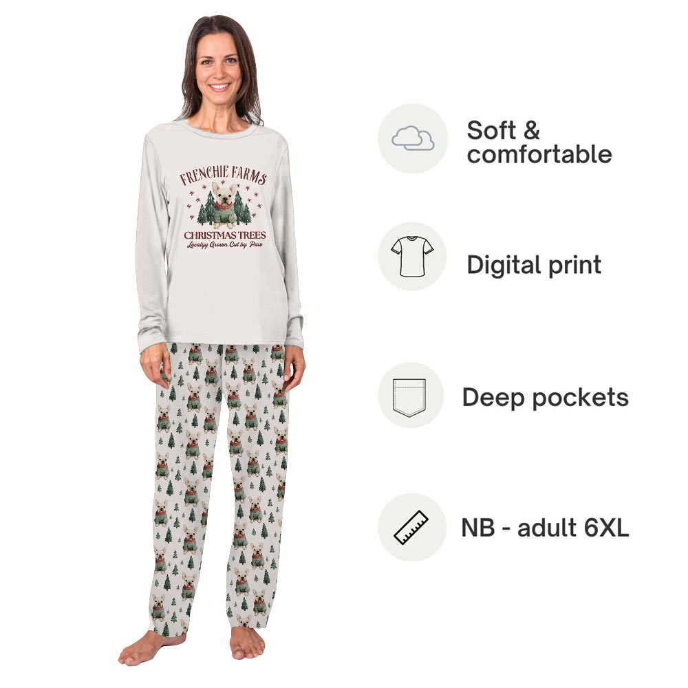 Frenchie Farms Bulldog Matching Christmas Pajamas And Dog Frenchie Farms Bulldog Matching Christmas Pajamas And Dog