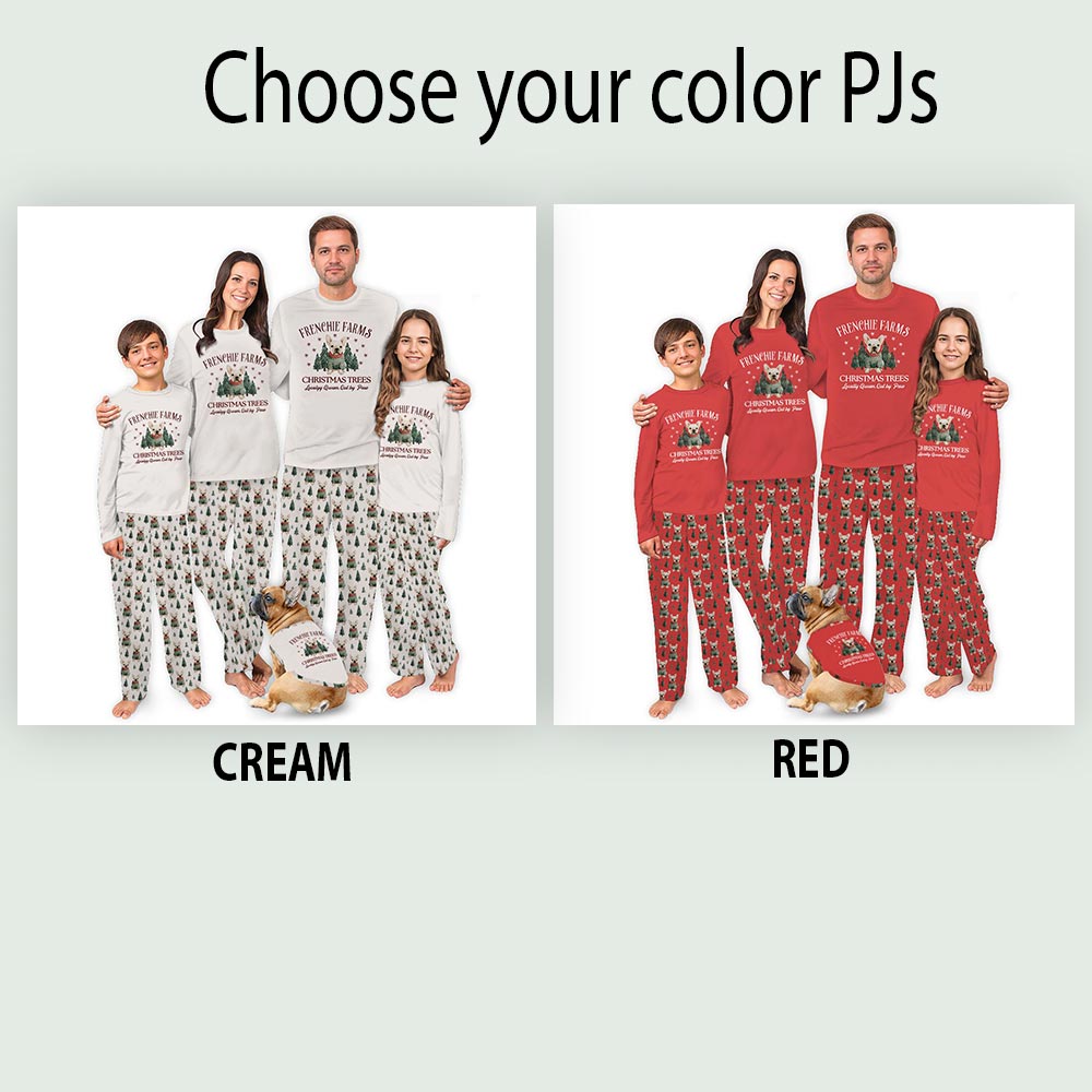 Frenchie Farms Bulldog Matching Christmas Pajamas And Dog Frenchie Farms Bulldog Matching Christmas Pajamas And Dog