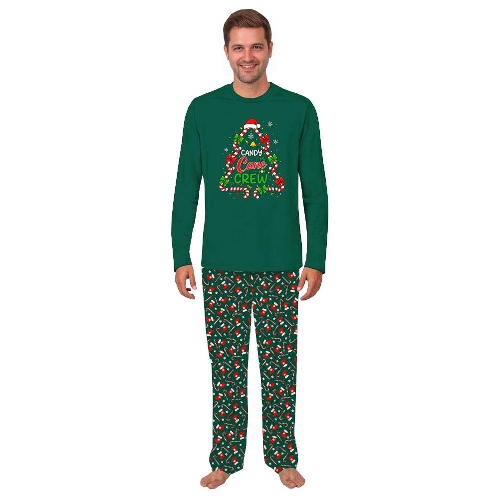Green Candy Cane and Christmas Tree Holiday Pajama Sets Green Candy Cane and Christmas Tree Holiday Pajama Sets