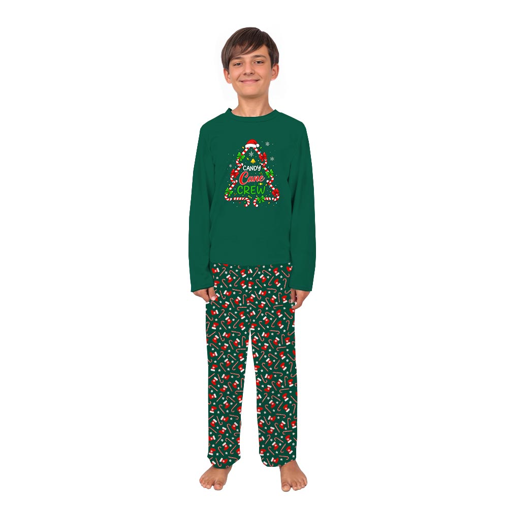 Green Candy Cane and Christmas Tree Holiday Pajama Sets Green Candy Cane and Christmas Tree Holiday Pajama Sets