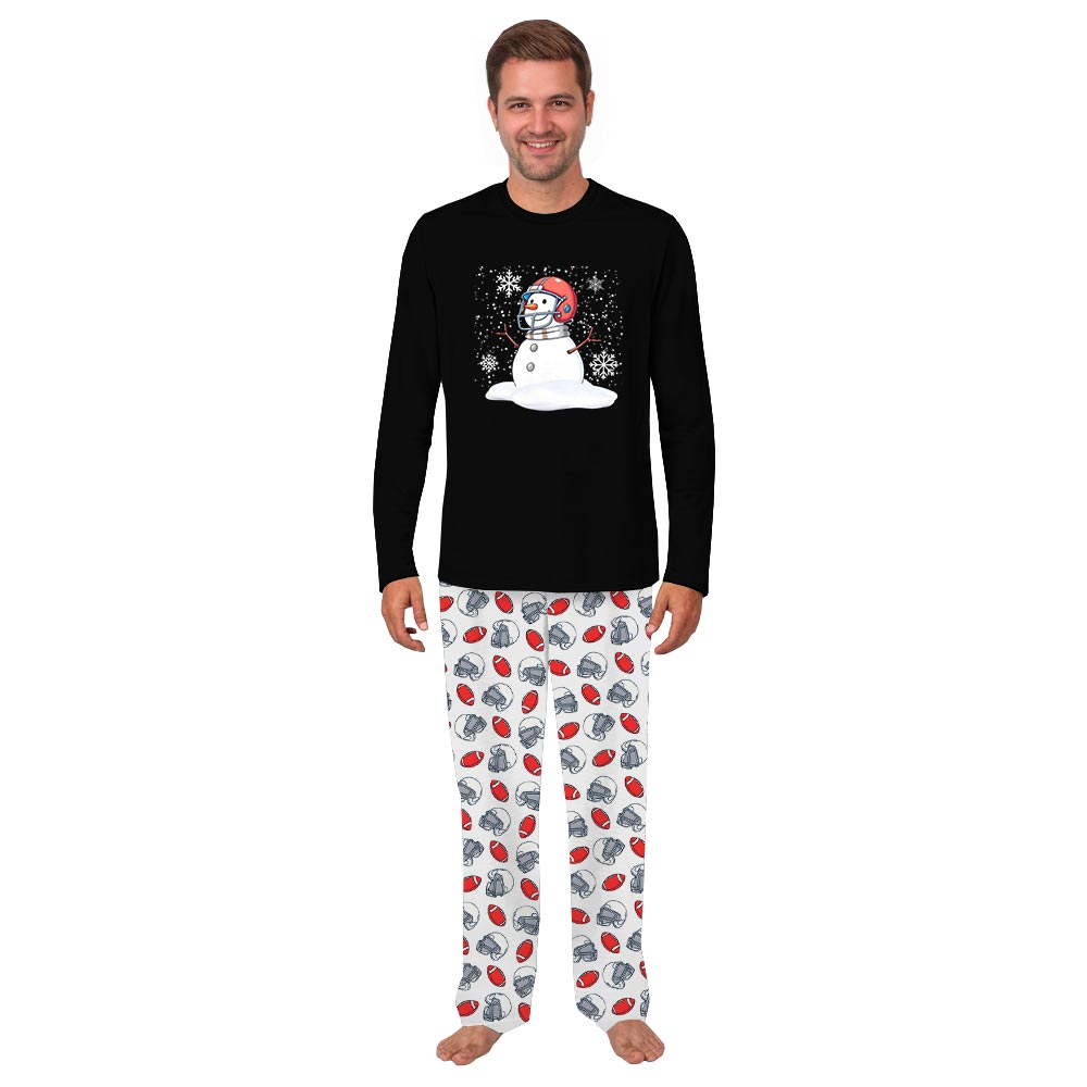 Cute Snowman with Football Theme Family Christmas Pajamas Cute Snowman with Football Theme Family Christmas Pajamas