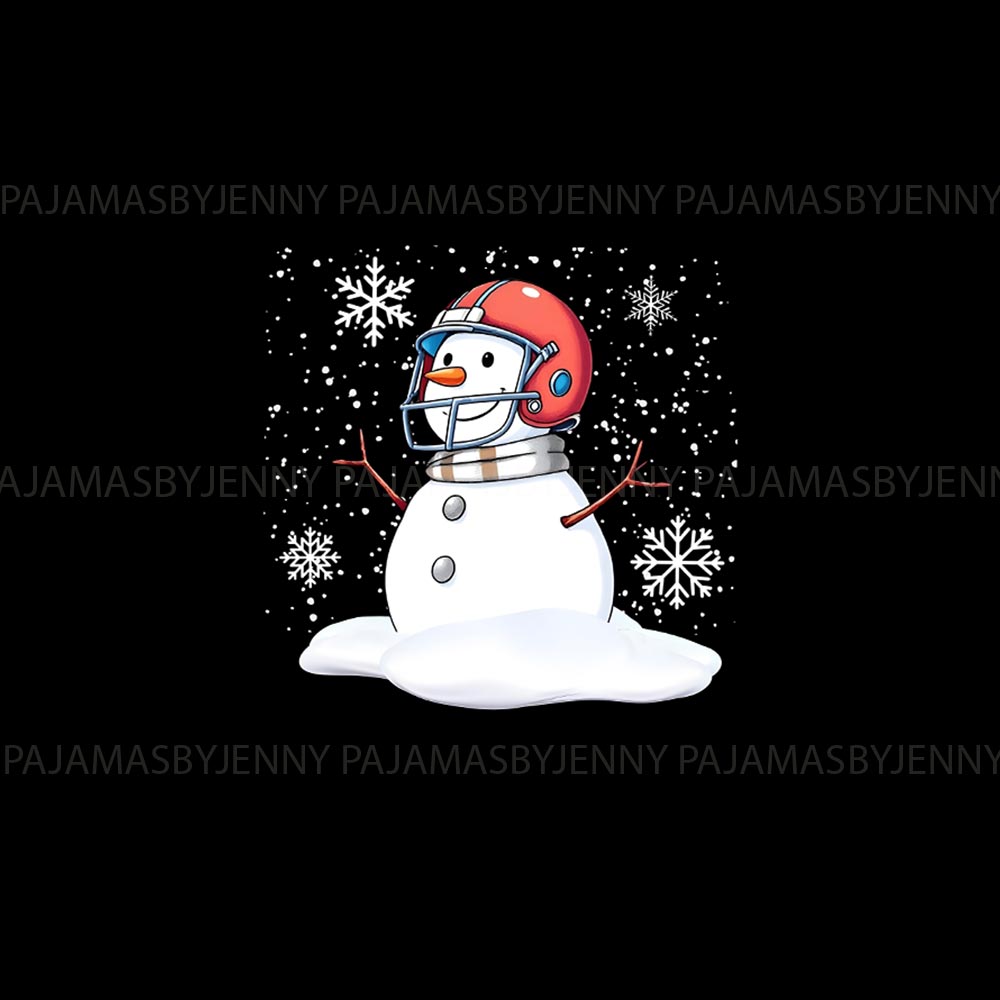 Cute Snowman with Football Theme Family Christmas Pajamas Cute Snowman with Football Theme Family Christmas Pajamas