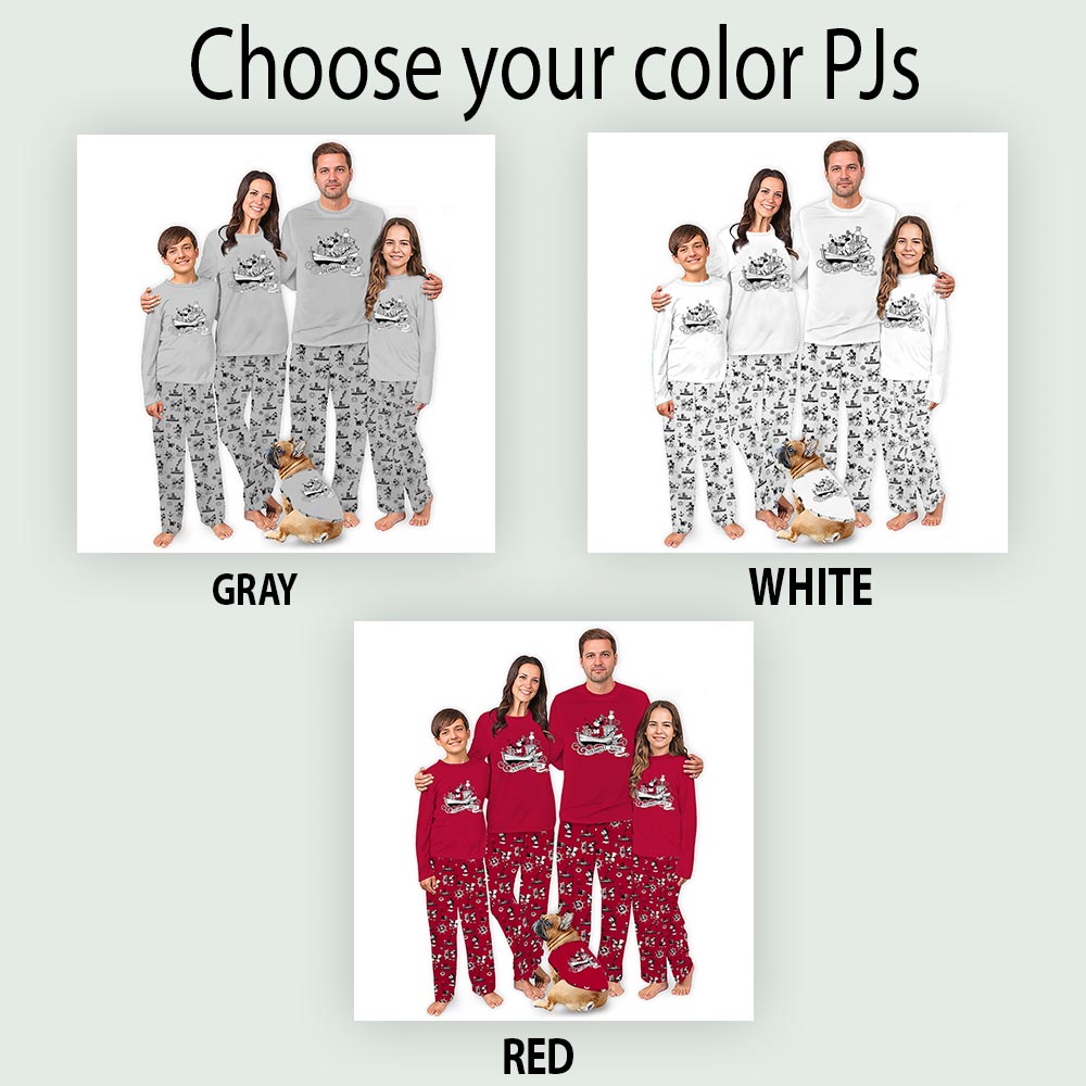 Funny Steamboat Willie Mouse Family Christmas Pajamas Including Dog Funny Steamboat Willie Mouse Family Christmas Pajamas Including Dog