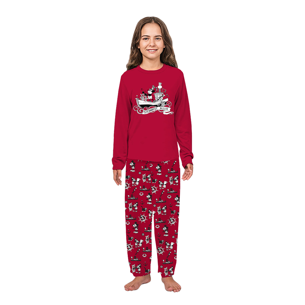 Funny Steamboat Willie Mouse Family Christmas Pajamas Including Dog Funny Steamboat Willie Mouse Family Christmas Pajamas Including Dog