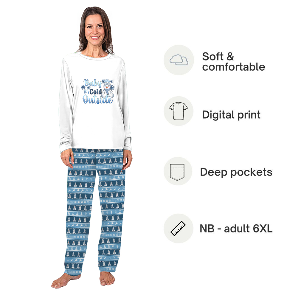 Adorable Snowman It Cold Outside Matching Family Xmas Pjs