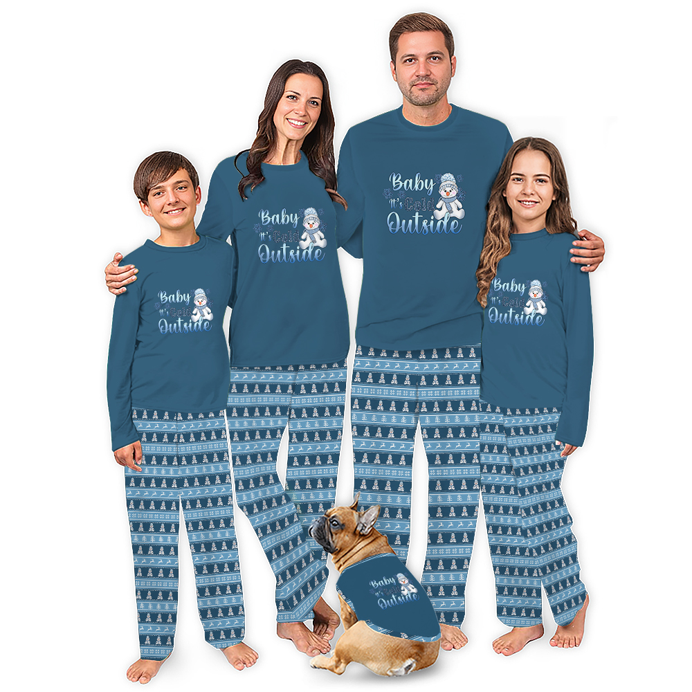 Adorable Snowman It Cold Outside Matching Family Xmas Pjs