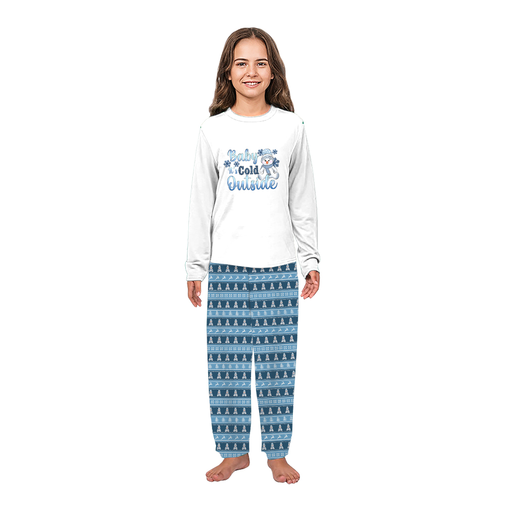 Adorable Snowman It Cold Outside Matching Family Xmas Pjs