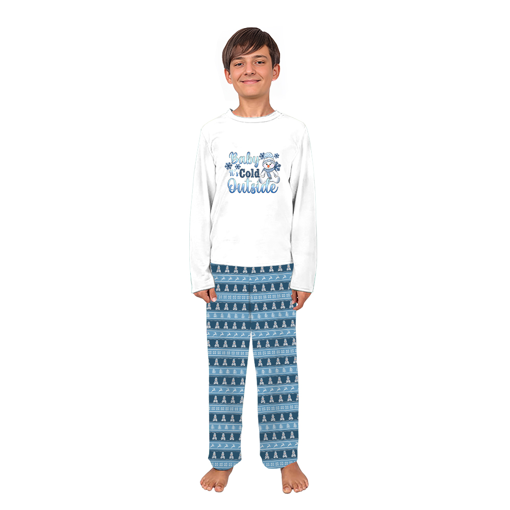 Adorable Snowman It Cold Outside Matching Family Xmas Pjs