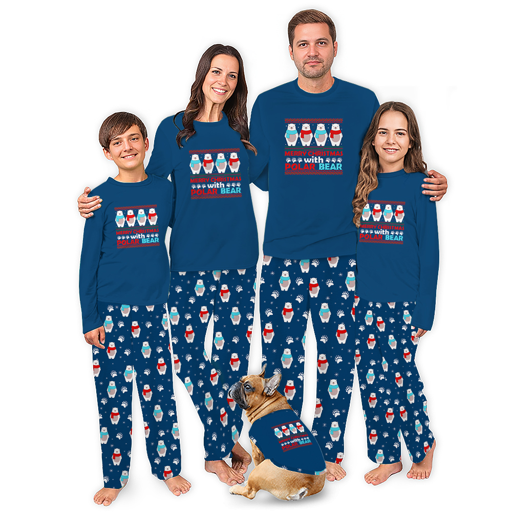 Polar Bear Merry Christmas Pajamas Matching Family Sleepwear Polar Bear Merry Christmas Pajamas Matching Family Sleepwear