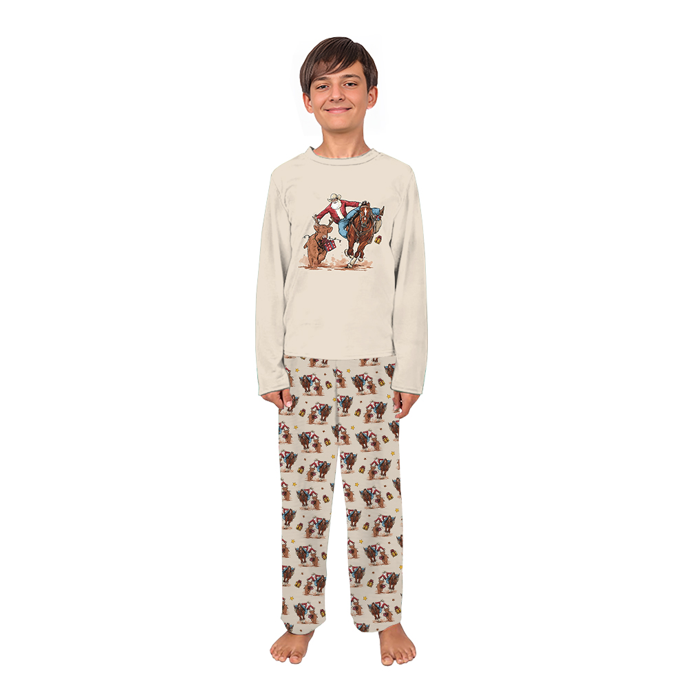 Christmas Western Pajamas With Santa Cowboy Matching Family