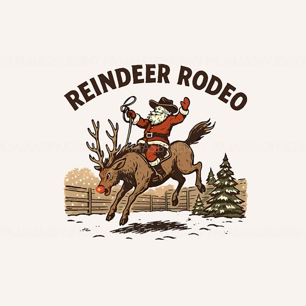 Reindeer Rodeo Matching Human And Dog Christmas Pajamas Reindeer Rodeo Matching Human And Dog Christmas Pajamas