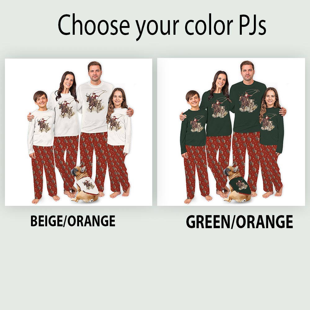 Cowboy Santa Western Matching Family Christmas Sets