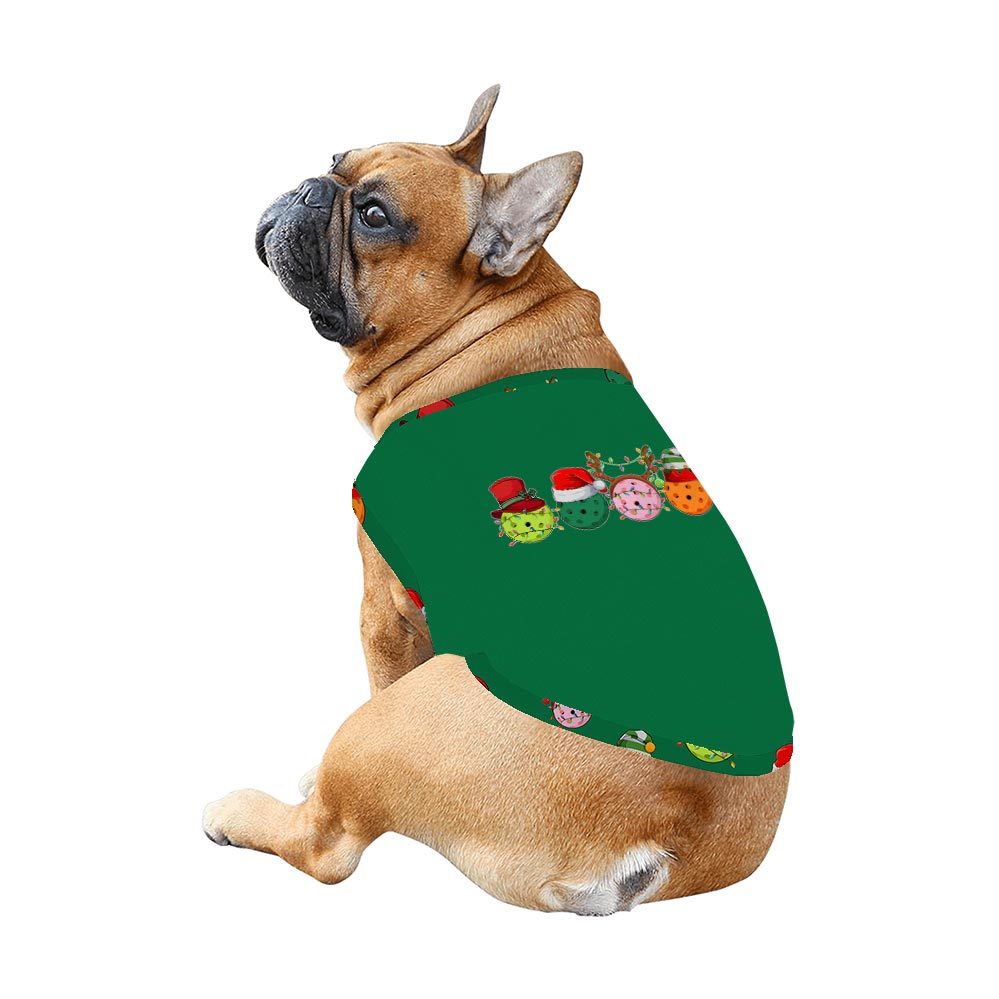 Festive Pickleballs with Christmas Theme Family Dog Matching Pajamas