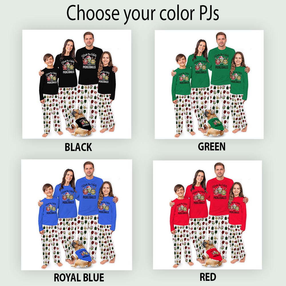 Dink The Halls with Pickleballs Quote Matching Dog And Family Pajamas Dink The Halls with Pickleballs Quote Matching Dog And Family Pajamas