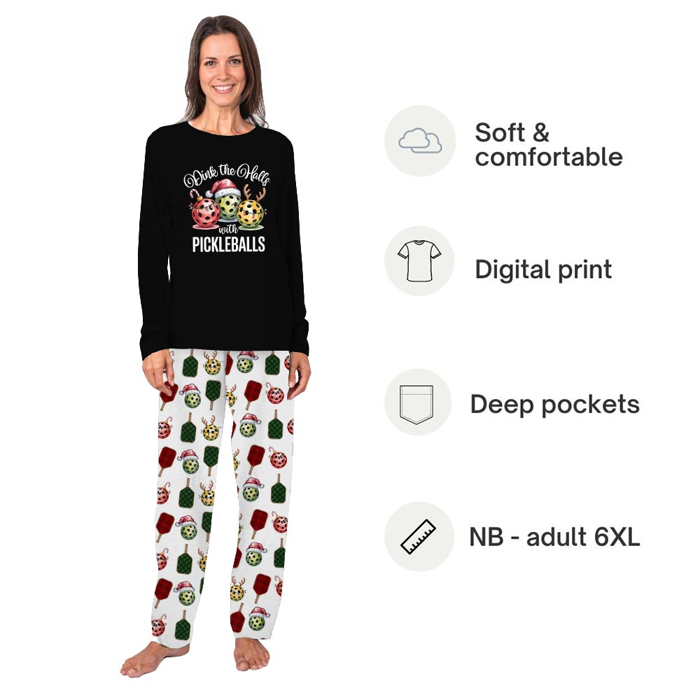Dink The Halls with Pickleballs Quote Matching Dog And Family Pajamas Dink The Halls with Pickleballs Quote Matching Dog And Family Pajamas