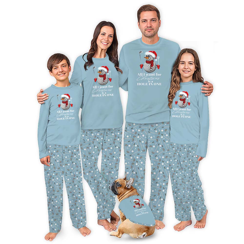Golfball Snowman Funny Matching Family Christmas Pajamas