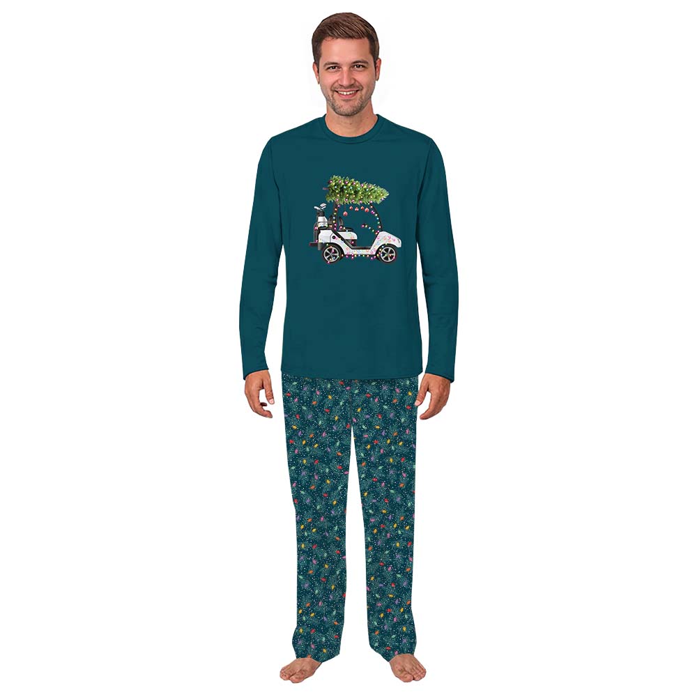 Golf Themed Matching Long Sleeve Christmas Pajamas Golf Themed Matching Long Sleeve Christmas Pajamas