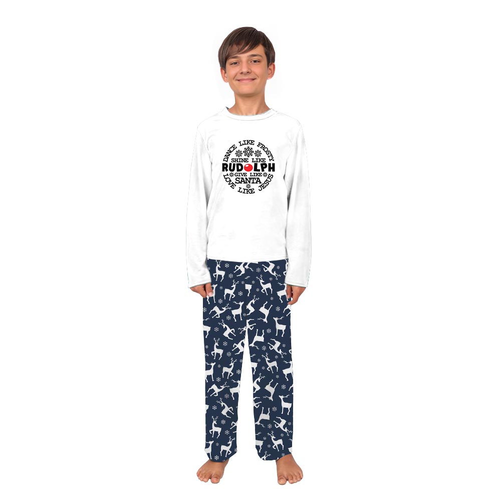 Navy Shine Like Rudolph Quote Xmas Jammies For Family Navy Shine Like Rudolph Quote Xmas Jammies For Family