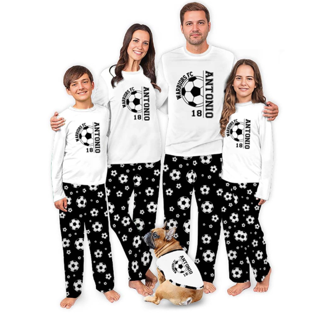 Personalized Matching Christmas Soccer Pajamas With Instant Preview Personalized Matching Christmas Soccer Pajamas With Instant Preview