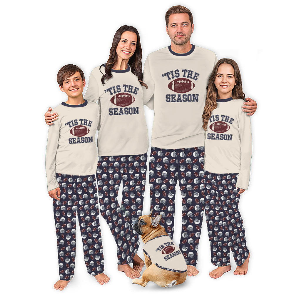 Tis The Season Football Family Matching Christmas Pajamas Tis The Season Football Family Matching Christmas Pajamas