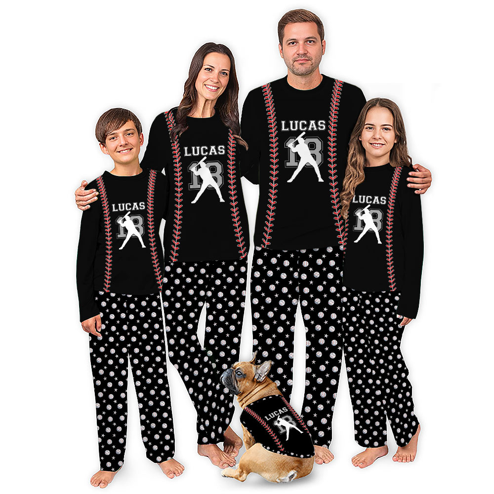 Unique Customized Baseball Xmas Pjs For Team Matching Unique Customized Baseball Xmas Pjs For Team Matching