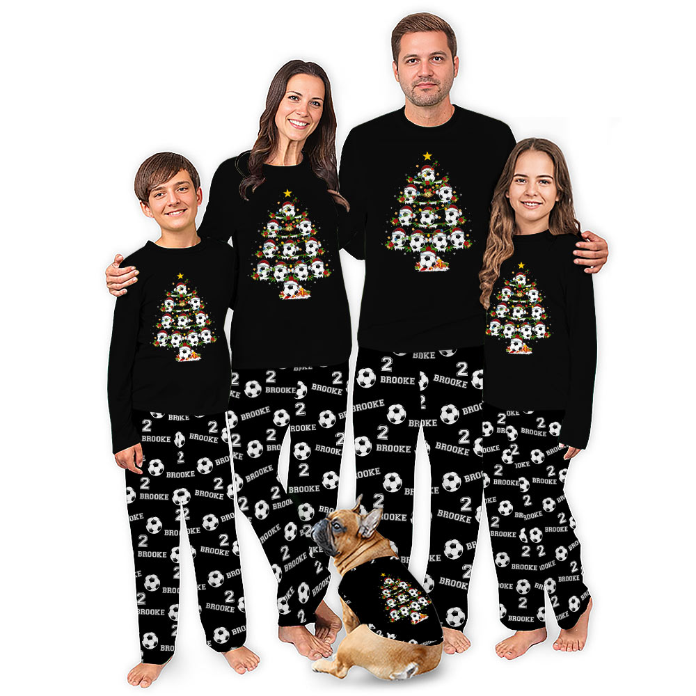 Custom Name and Number Christmas Soccer Pajamas Live Preview Custom Name and Number Christmas Soccer Pajamas Live Preview