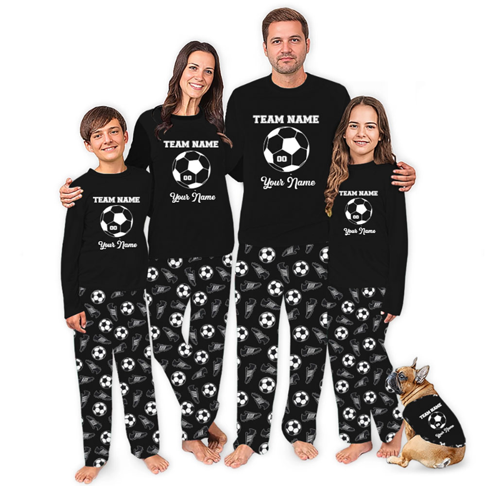Festive Soccer Ball Matching Pj Sets Christmas with Customization Festive Soccer Ball Matching Pj Sets Christmas with Customization