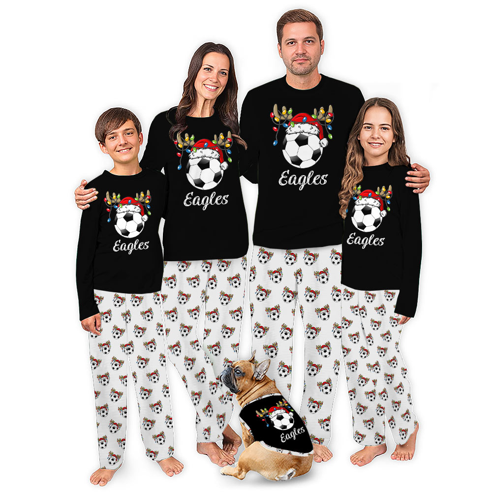 Customized Soccer Pajamas For Christmas With Name On Them Customized Soccer Pajamas For Christmas With Name On Them