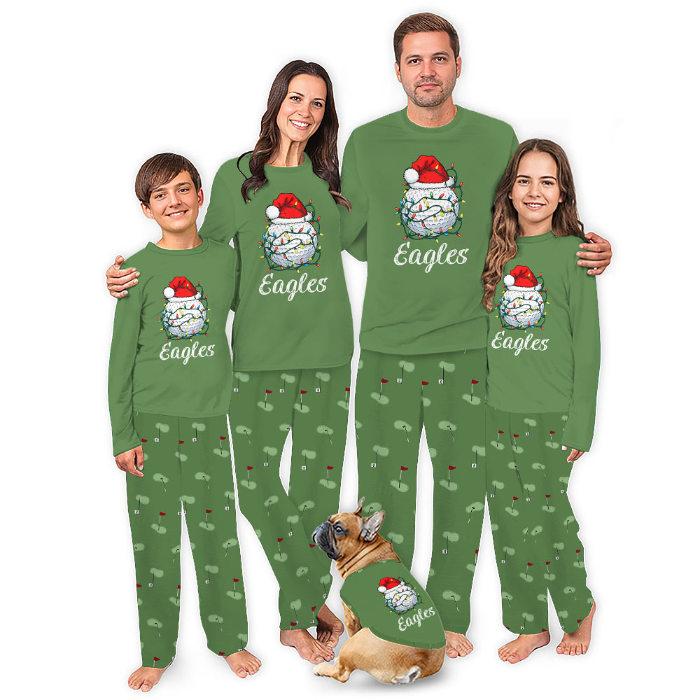 Personalized Golf Christmas Pajamas Matching Dog And Owner Personalized Golf Christmas Pajamas Matching Dog And Owner