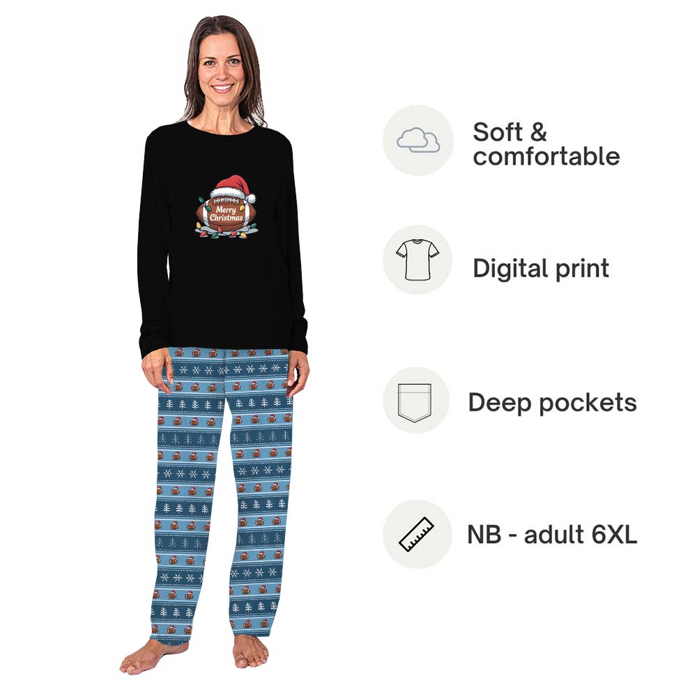Gridiron Football Family Matching Christmas Pajamas Plus Size